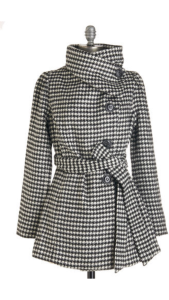 Love Stitch Carefully Chosen Coat in Houndstooth-Modcloth
