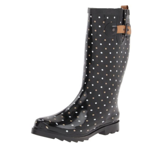 Chooka Black Polka Dot Rain Boots